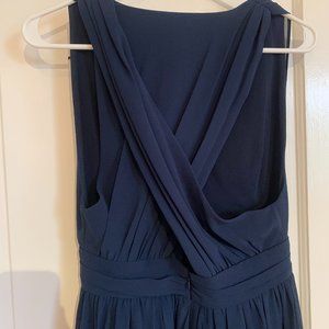Haute Hippie Cross Front Open Back Navy Dress